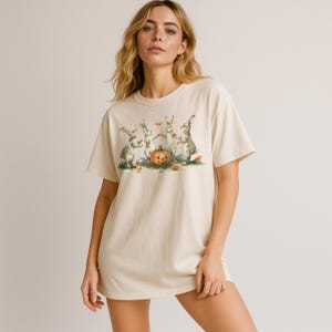 Vintage Halloween Shirt Comfort Colors Cottagecore Whimsigoth Shirt Fall Retro Graphic Tee Spooky Season Aesthetic Shirt Cute Pumpkin Tee image 2