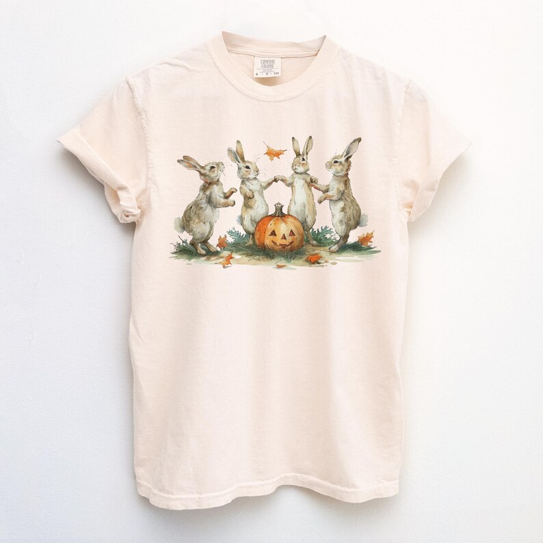 Vintage Halloween Shirt Comfort Colors Cottagecore Whimsigoth Shirt Fall Retro Graphic Tee Spooky Season Aesthetic Shirt Cute Pumpkin Tee Ivory
