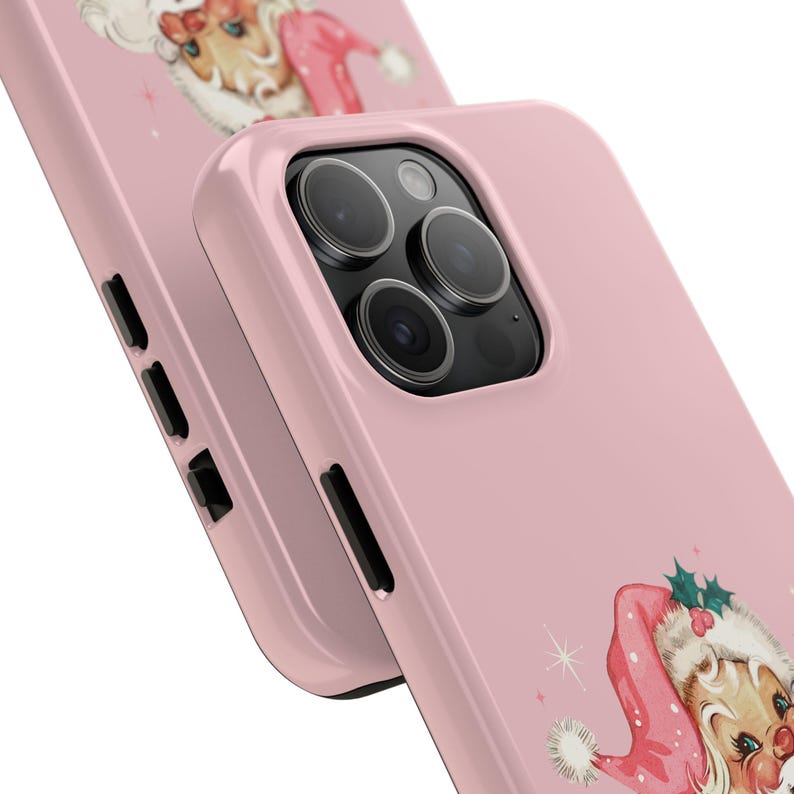 Retro Pink Santa iPhone 17 Case, Cottagecore Christmas Phone Case, Santa Phone Case Gift image 9
