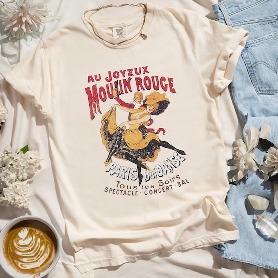 Preppy Shirt Retro Vintage Graphic Tee Moulin Rouge Gift for
