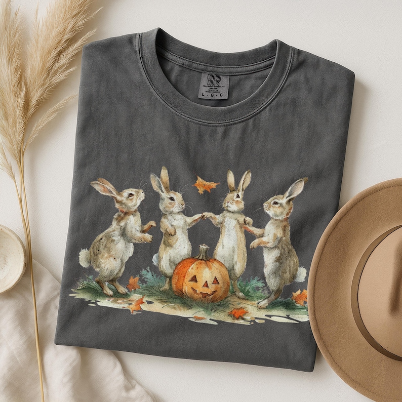 Vintage Halloween Shirt Comfort Colors Cottagecore Whimsigoth Shirt Fall Retro Graphic Tee Spooky Season Aesthetic Shirt Cute Pumpkin Tee image 4