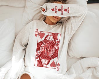 Herzkönigin Sweatshirt Personalisierte Muttertagsgeschenk Benutzerdefinierte Sweatshirt Geschenk Mama Benutzerdefinierte Name Geschenk Frau Benutzerdefinierte Kinder Name Shirt Mama Geschenk