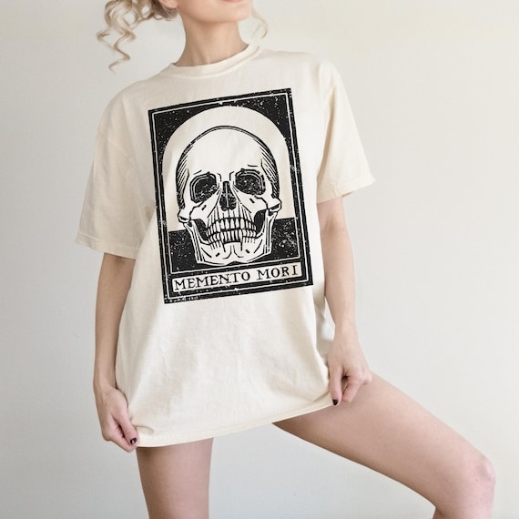 Halloween Skeleton Shirt Goth Gift, Memento Mori Skull Comfort Colors Shirt, Gothic Aesthetic Shirt Dark Academia Shirt Witchy Gift for Goth