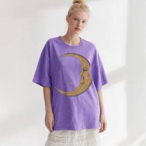 Retro Moon Shirt — Vintage Comfort Colors Celestial Shirt, Astrology Shirt, Witchy Shirt Violet