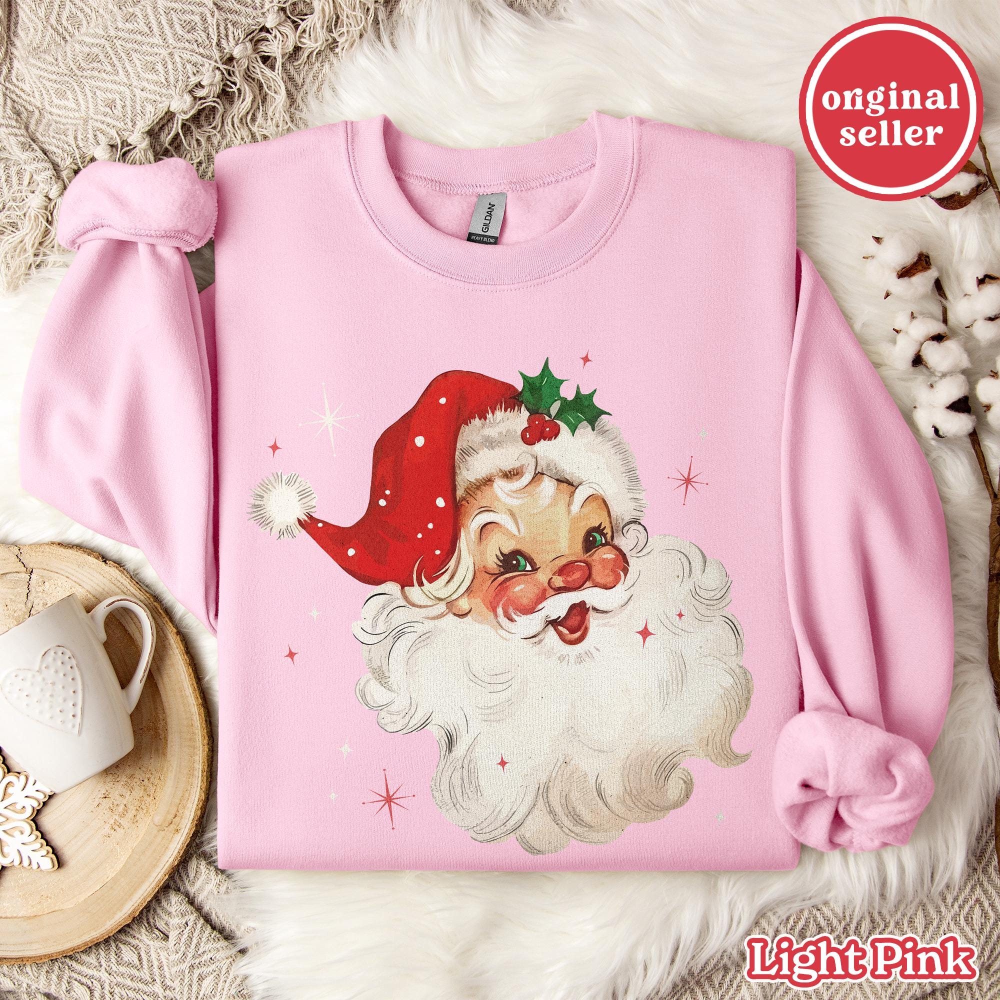 Retro Christmas Sweatshirt Gift for Girl, Santa Shirt Retro Christmas Sweatshirt Gift for Girl, Santa Shirt