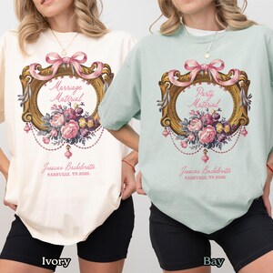 Comfort Colors Custom Bachelorette Shirt Personalized Bach Party Shirt Coquette Bride Shirt Rococo Wedding Party Bridal Shower Gift Shirt
