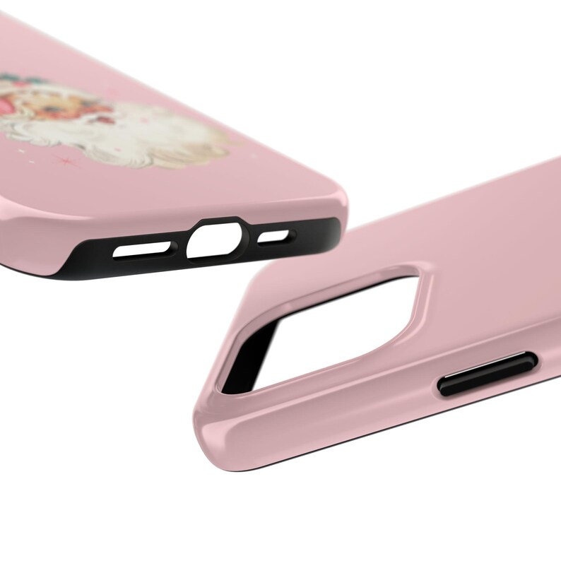 Retro Pink Santa iPhone 17 Case, Cottagecore Christmas Phone Case, Santa Phone Case Gift image 7