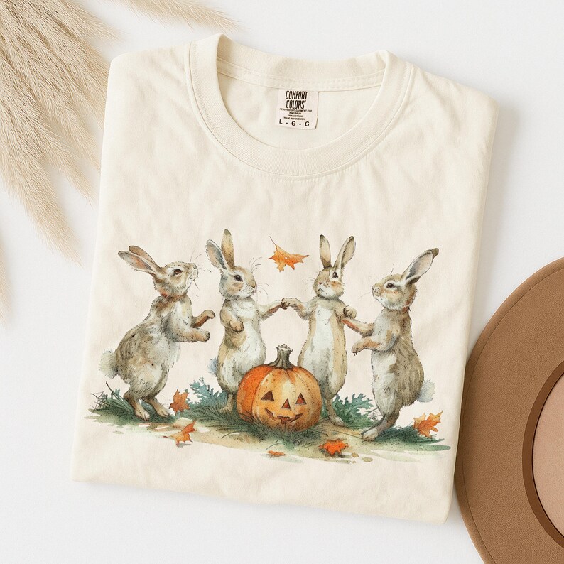 Vintage Halloween Shirt Comfort Colors Cottagecore Whimsigoth Shirt Fall Retro Graphic Tee Spooky Season Aesthetic Shirt Cute Pumpkin Tee image 1