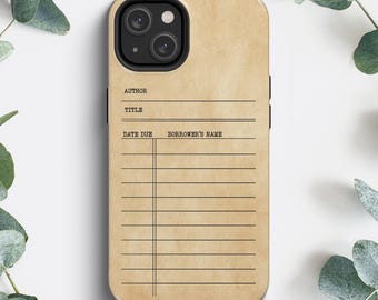 Bookish Phone Case iPhone 16 Pro Max -  Library Card Phone Gift Book Lover - Aesthetic iPhone 15 Case Reader Gift for Women - Bookworm Gift
