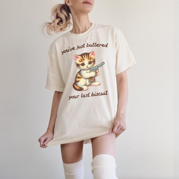Camiseta con meme de gato en colores cómodos, regalo divertido