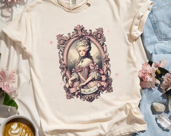 Coquette Aesthetic Shirt Gift Pink Bow Coquette Shirt Comfort Colors Shirt Marie Antoinette Rococo Clothing Girly Vintage Graphic Tee Women