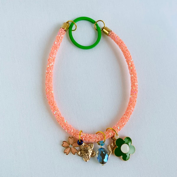 Porte clé pendant, paillettes, bijoux sac,orange,perle de verre, fleurs émaillée, vélo, voiture, maison, sac, original kawaii, cadeau amitié