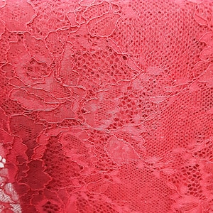 Lace for lingerie sewing-Elastic lace 20 cm wide red