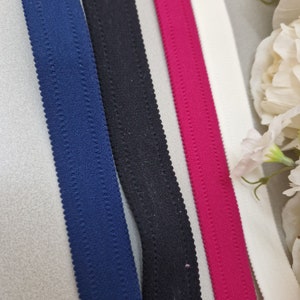 Bra strap 25 blue, cream, pink. Strap elastic 25 mm, shoulder strap for bra