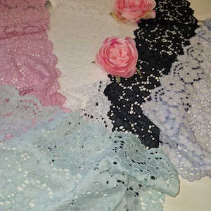 Cotton lace for lingerie sewing-Elastic lace 17 cm wide very soft