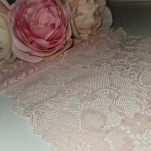 Spitze für Dessous nähen-Elastische Spitze 16 cm breit sehr weich/Spitze rosa