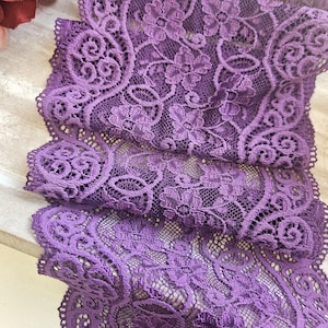 Spitze für Dessous nähen-Elastische Spitze 16cm breit sehr weich-Lila