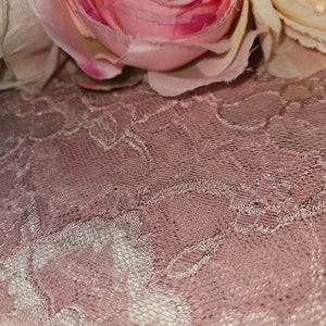 Lace for lingerie sewing-Elastic lace 16 cm wide very soft/Old Pink