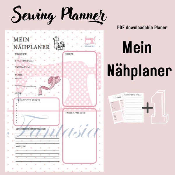 Nähplaner, Sewing Planner für tolle Nähprojekte, DIY, mein nähplaner, als PDF herunterladbar