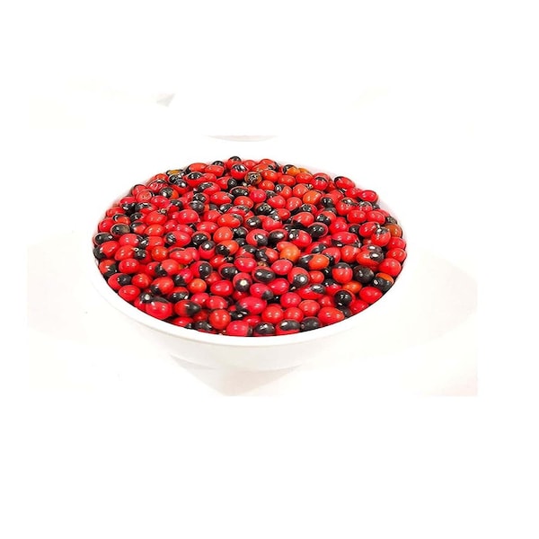 Red Chanoti Gunja Seeds, Red Chirmi Seed, Siddha Laal Chirmi Red Gunja Beads Hole Seeds