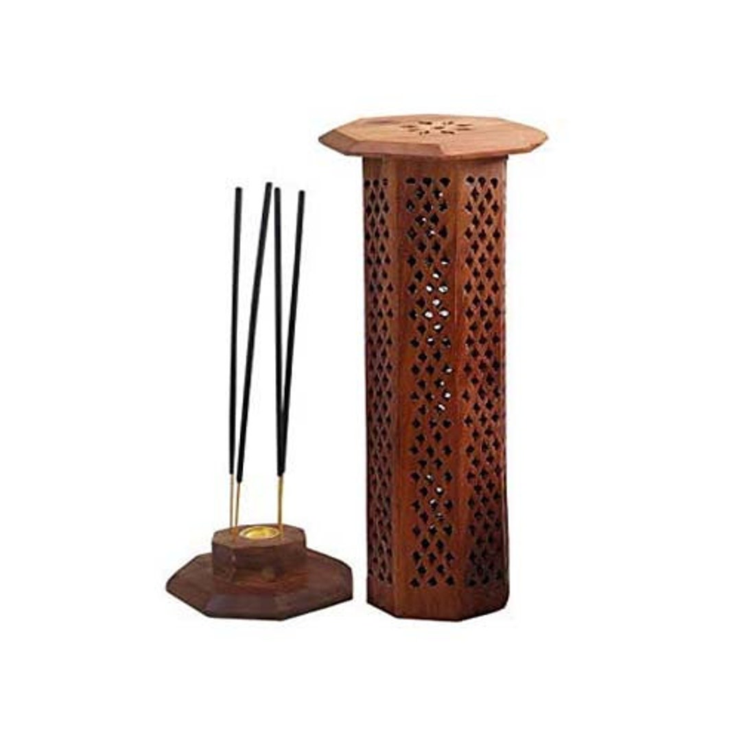 Wooden Agarbatti Stand With Ash Catcher & Dhoop Stick Holder Etsy Canada