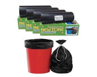 Biodegradable Garbage Bags (Small) Size 43 cm x 51 cm 4 Rolls (120 Bags) (Black Color) (Dustbin Bag/Trash Bag) (Black Color)