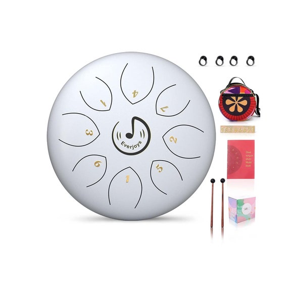 Steel Tongue Drum-13 Note 12 Inch Percussion Instrument Lotus Hand Pan Drum  C key with Drum Mallets Carry Bag…