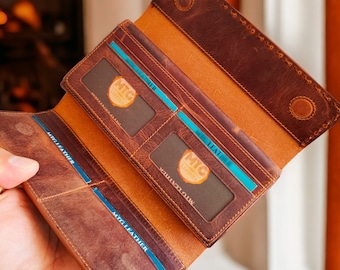 Cartera de cuero, Cartera de cuero personalizada, Cartera de mujer, Regalo de aniversario, Regalo para ella, Regalo para esposa, Cartera para mujer, Cartera elegante