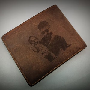 Anniversary Gift For Him, Custom Photo Wallet, Leather Wallet, Handwriting Wallets Gift for Him , Boyfriend Gift, Christmas Gift For Him
