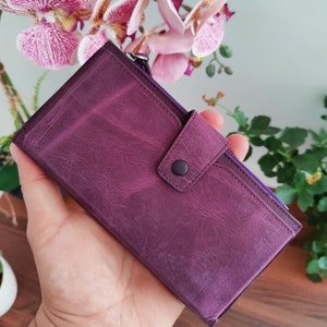 Leather Wallet Valentine Day Gift Womens Purse Leather - Etsy