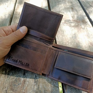 Brieftasche für Mann, Brieftasche mit Fotogravur, personalisierte Brieftasche für Männer, Brieftasche mit Gravur, personalisierte Brieftasche aus Leder, Geschenk zum Vatertag