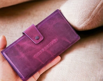 Billetera personalizada, billetera para teléfono, billetera para mujer, billetera de cuero para mujer, billetera para teléfono, regalo de Navidad, regalo personalizado para ella
