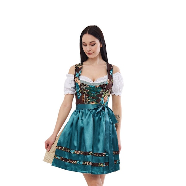 Trachten Dress/Folk Dress /German Dress/Women's German Dirndl Dress Costumes 3 Pieces for Oktoberfest Carnival