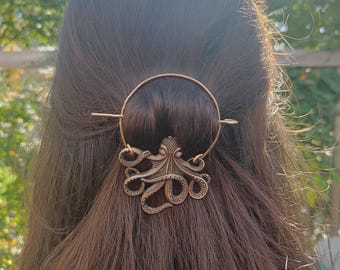 Horquilla de pulpo vintage, pinza para el pelo vintage, horquilla de estilo vintage, horquilla de pelo reciclada, pasador de estilo vintage, broche para chal de estilo retro