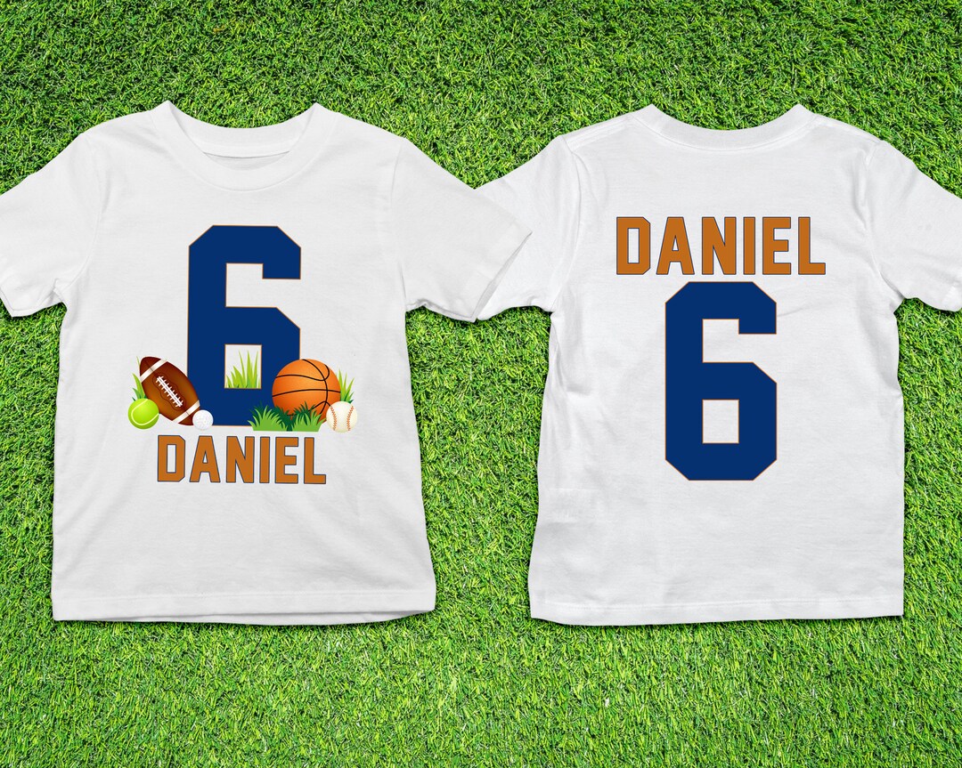 Sports Birthday Shirt Kids Football Birthday Tshirt, Personalized