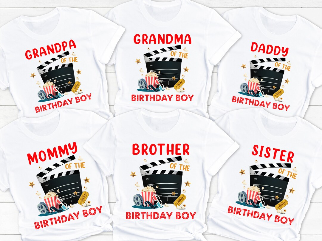 Movie Night Birthday Shirt, Movie Night Party, Movie Birthday Family