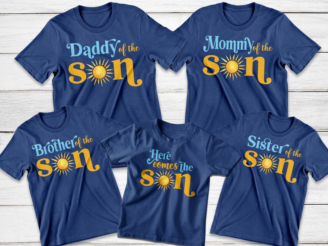 Here Comes the Son Baby Shower Shirts for Family, Boy Baby Shower Here