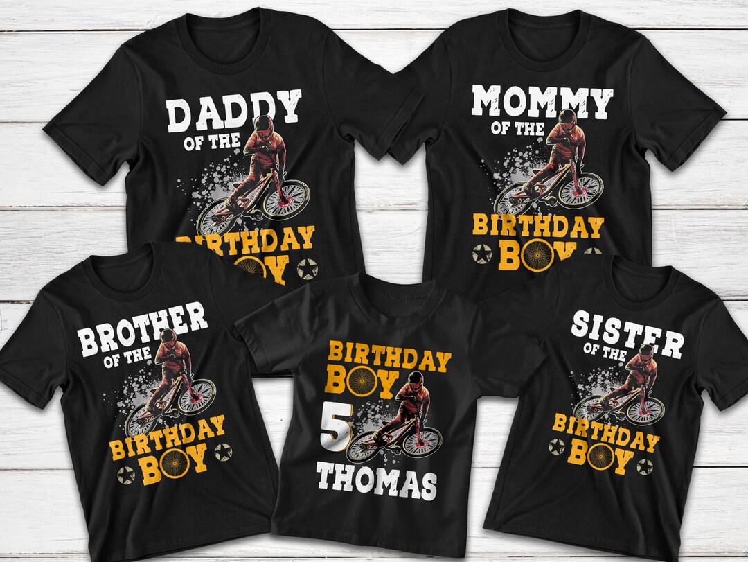 Custom Mountain Bike Birthday Shirts Matching Family Bike Etsy