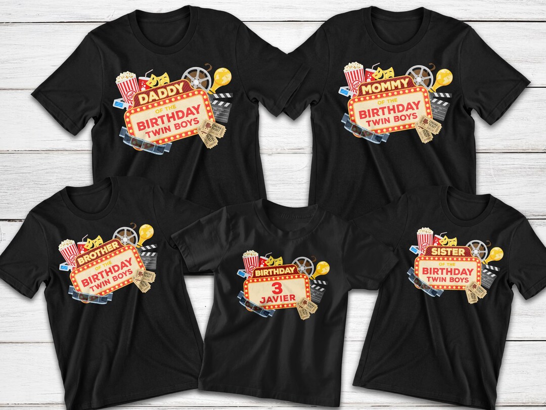 Movie Night, Movie Night Party, Birthday Shirt, Movie Birthday Matching