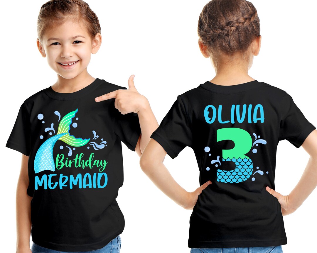 Mermaid Birthday Shirt Birthday Mermaid Shirt Any Age Birthday Shirt