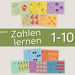 DIGITAL number cards/learning cards for children in kindergarten, preschool & at home/homeschooling made easy (print@home)