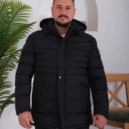 Fiber Filled Winter Men's Coat, Cold Resistant Thermal Lined Men's shops Coat