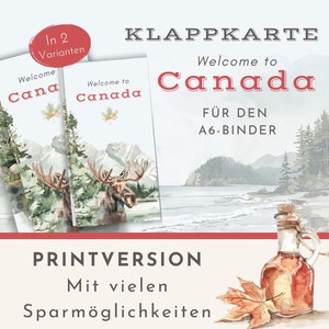 Spar-Challenge Klappkarte "Welcome to Canada" als Printversion. In zwei Varianten erhältlich.