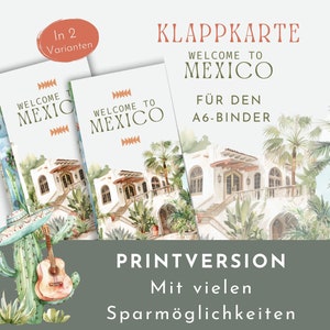 Spar-Challenge Klappkarte "Welcome to Mexico" als Printversion. In zwei Varianten erhältlich.