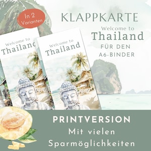 Spar-Challenge Klappkarte "Welcome to Thailand" als Printversion. In zwei Varianten erhältlich.