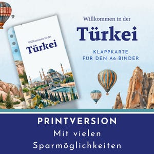 Spar-Challenge Klappkarte "Willkommen in der Türkei" als Printversion. Für A6-Binder