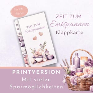 Spar-Challenge Klappkarte "ZEIT ZUM ENTSPANNEN" als Printversion.