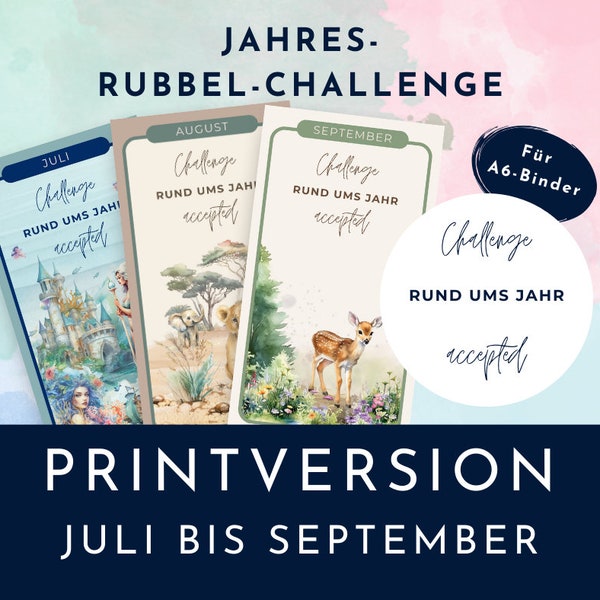 Jahreschallenge Rund ums Jahr, Rubbelchallenge für jeden Tag, 3.Quartal Juli bis September