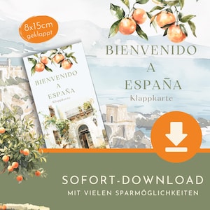 Spar- Challenge Klappkarte "Bienvenido a Espana" als Sofort-Download im PDF Format. Spanien Klappkarte
