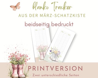 Printversion Tracker, Spartöpfe für A6 Binder Umschlagmethode, Budget Sheet im März-Design
